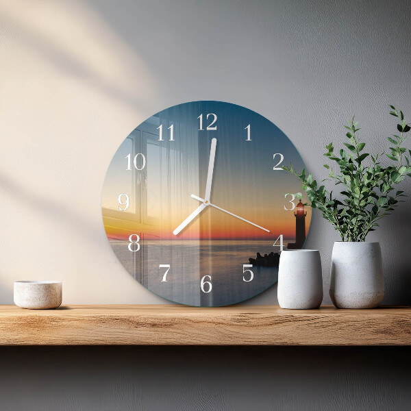 Reloj de pared redondo Faro del mar