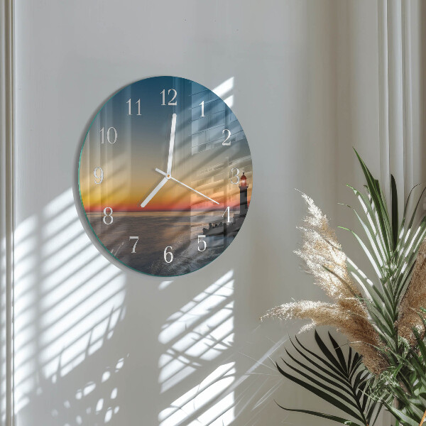 Reloj de pared redondo Faro del mar