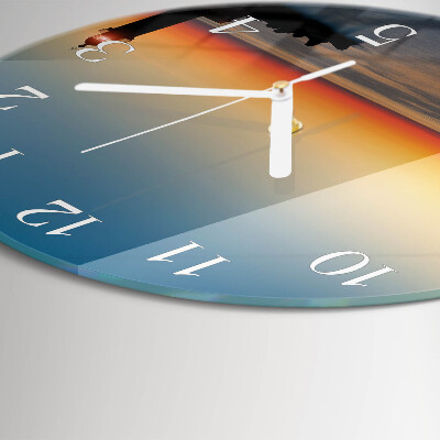 Reloj de pared redondo Faro del mar