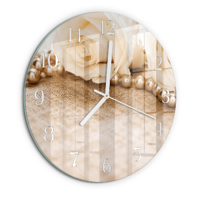 Reloj de pared redondo Rosas sepia vintage