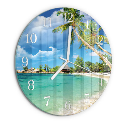 Reloj de pared redondo Palmeras de playa