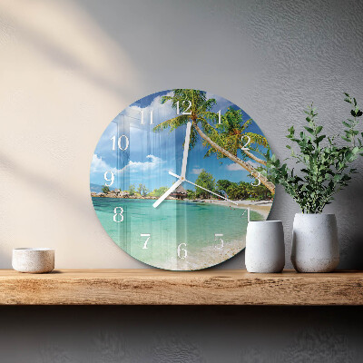Reloj de pared redondo Palmeras de playa