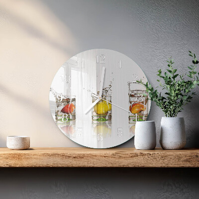 Reloj de pared redondo Vasos de fruta