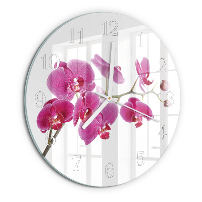 Reloj de pared redondo Orquídea