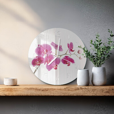 Reloj de pared redondo Orquídea