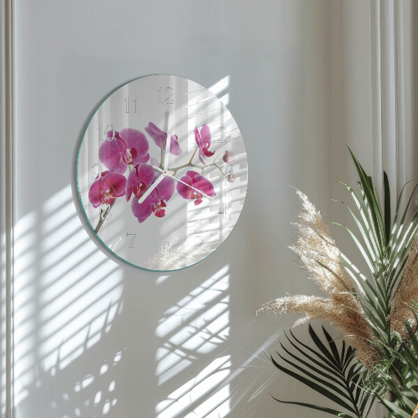Reloj de pared redondo Orquídea