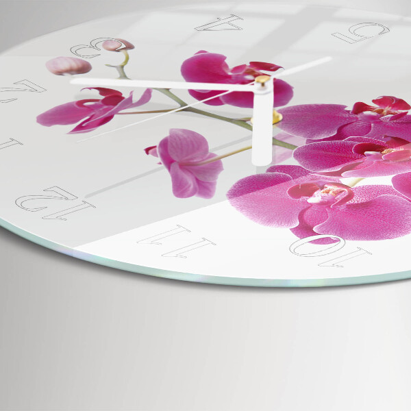 Reloj de pared redondo Orquídea
