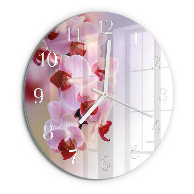 Reloj de pared redondo Orquídea