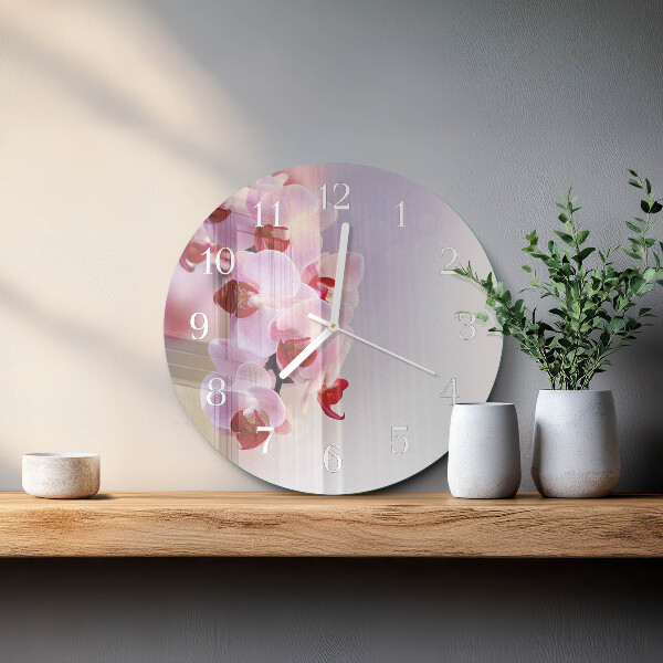 Reloj de pared redondo Orquídea