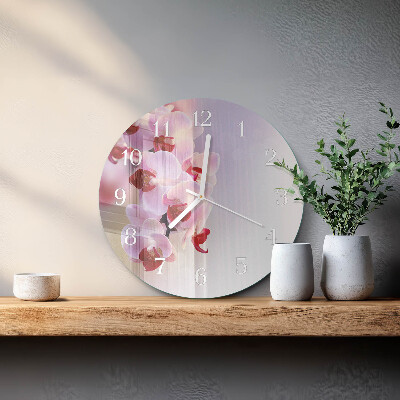 Reloj de pared redondo Orquídea