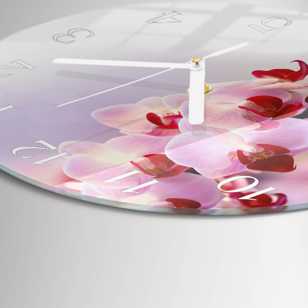 Reloj de pared redondo Orquídea