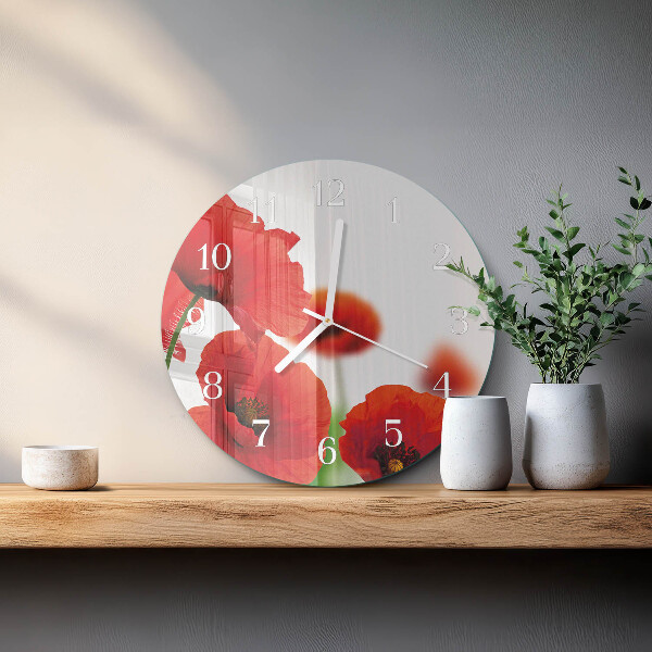 Reloj de pared redondo Amapolas