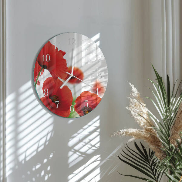 Reloj de pared redondo Amapolas