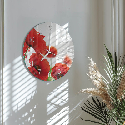 Reloj de pared redondo Amapolas
