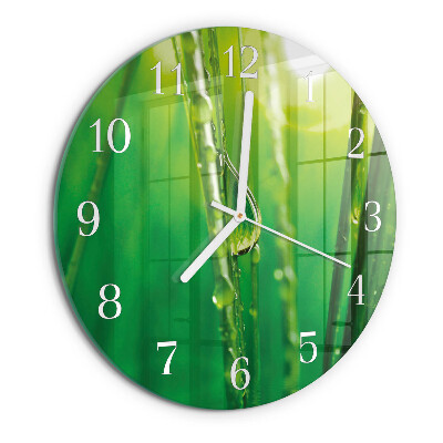 Reloj de pared redondo Gotas de hierba