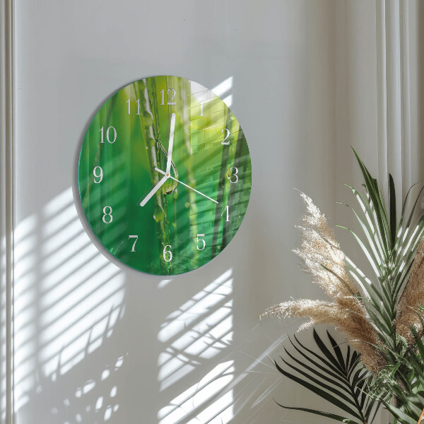 Reloj de pared redondo Gotas de hierba