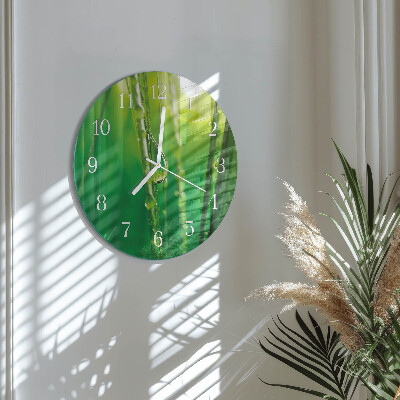 Reloj de pared redondo Gotas de hierba