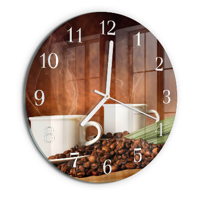Reloj de pared redondo tazas de café