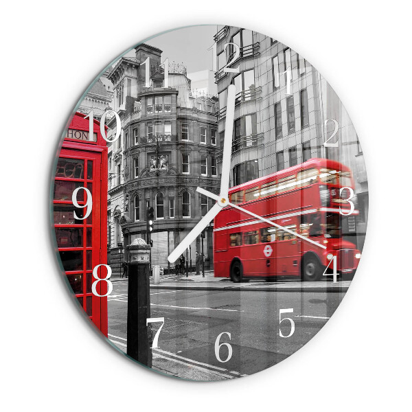 Reloj de pared redondo Autobús rojo