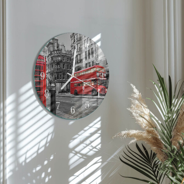Reloj de pared redondo Autobús rojo