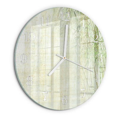 Reloj de pared redondo Planta de bambú