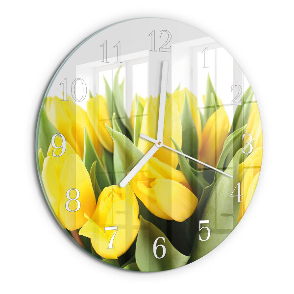 Reloj de pared redondo Flores de tulipán