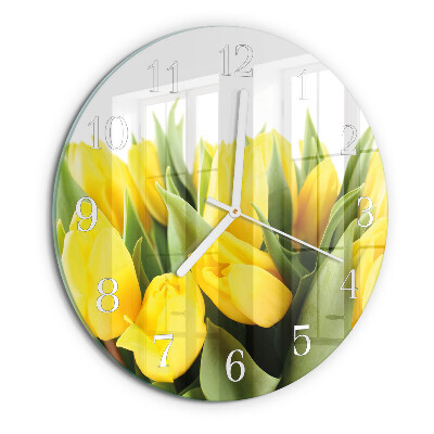 Reloj de pared redondo Flores de tulipán