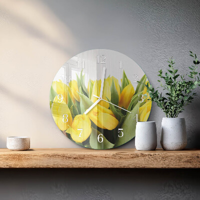 Reloj de pared redondo Flores de tulipán