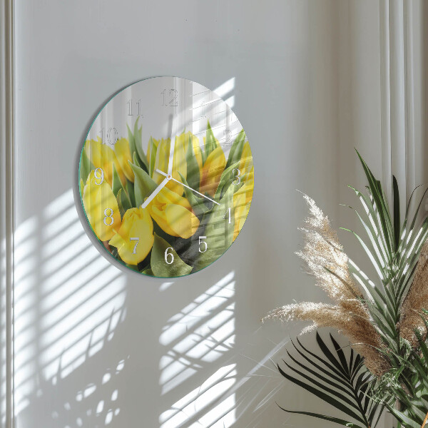 Reloj de pared redondo Flores de tulipán