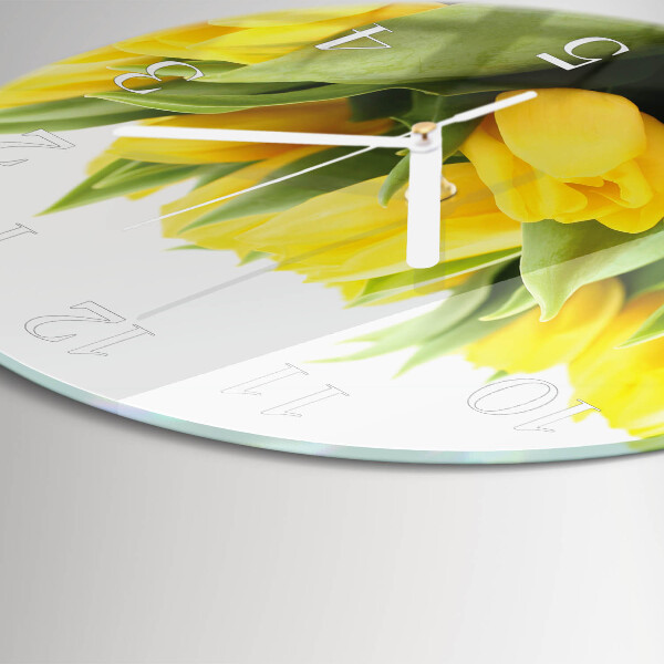 Reloj de pared redondo Flores de tulipán