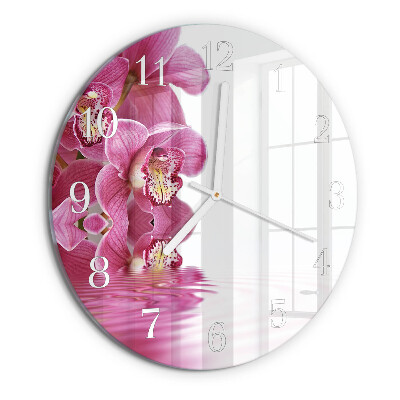 Reloj de pared redondo Orquídea