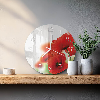Reloj de pared redondo Amapolas