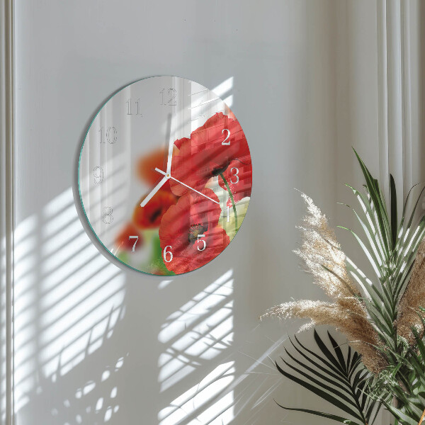 Reloj de pared redondo Amapolas