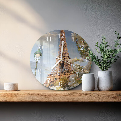 Reloj de pared redondo Torre Eiffel de París