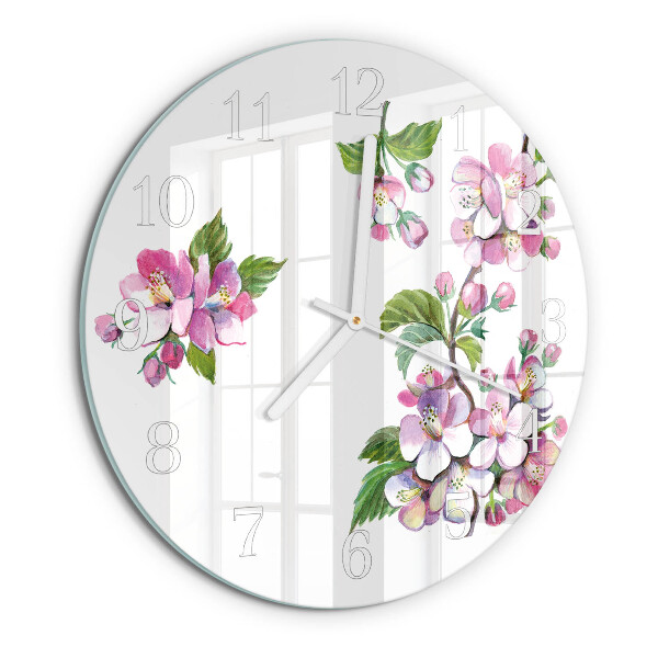 Reloj de pared redondo Flores