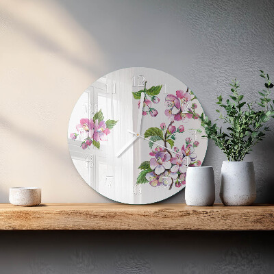 Reloj de pared redondo Flores