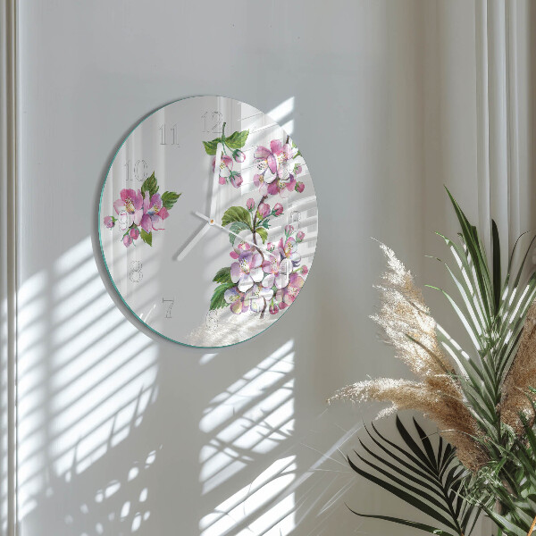 Reloj de pared redondo Flores
