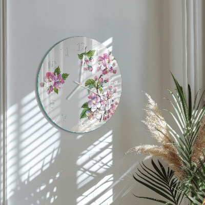 Reloj de pared redondo Flores