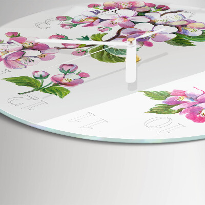 Reloj de pared redondo Flores