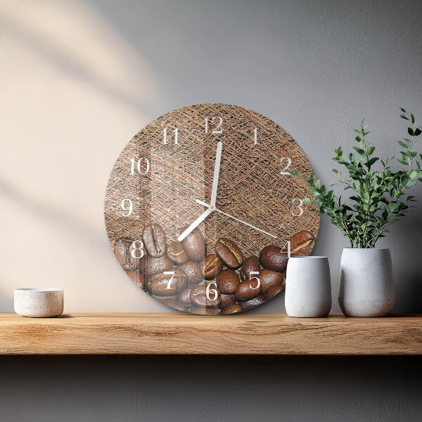 Reloj de pared redondo Granos de café