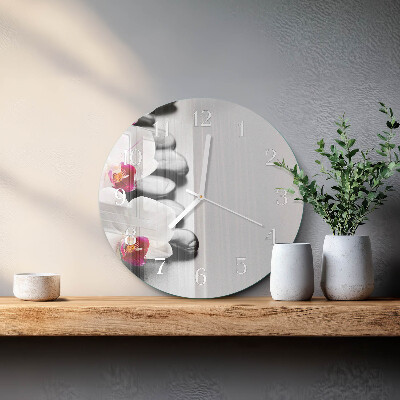 Reloj de pared redondo Piedras de orquídeas