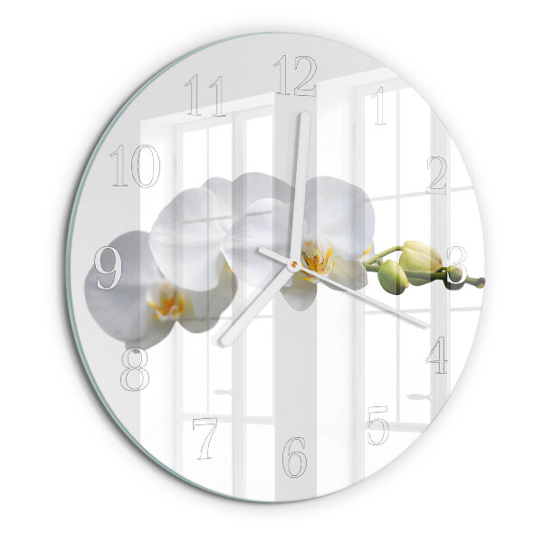 Reloj de pared redondo Orquídea
