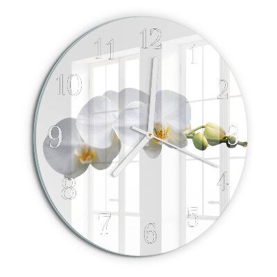 Reloj de pared redondo Orquídea