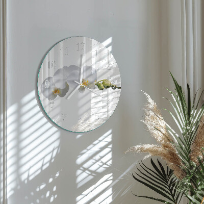 Reloj de pared redondo Orquídea