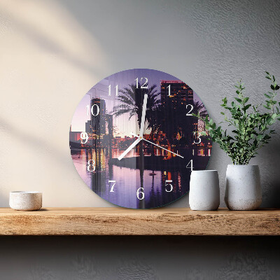 Reloj de pared redondo Palmeras de Florida