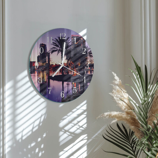 Reloj de pared redondo Palmeras de Florida