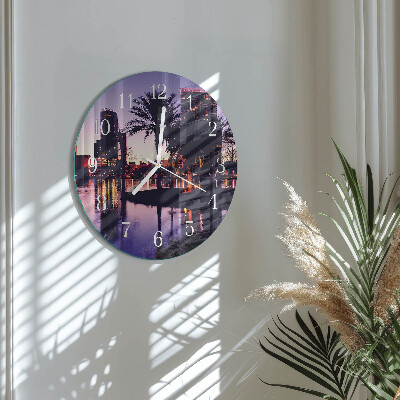 Reloj de pared redondo Palmeras de Florida
