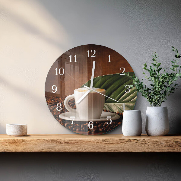 Reloj de pared redondo Taza de café