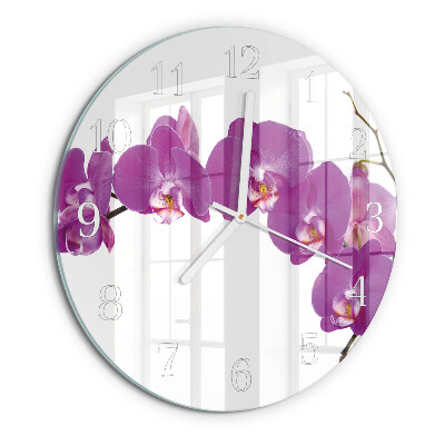 Reloj de pared redondo Orquídea