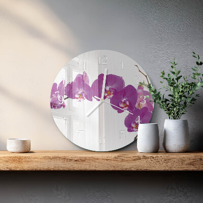 Reloj de pared redondo Orquídea